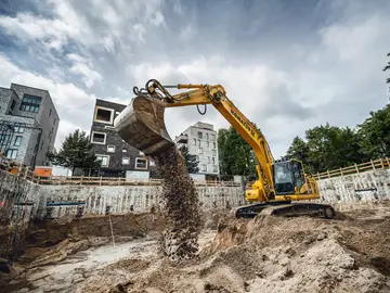Bauer Resources hat Baugrube für den Bau des Quartiers ZWEI auf dem ehemaligen Pelikan-Gelände in Hannover erstellt 